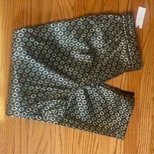 Anthropologie Larkin Metallic Jacquard Tapered Trousers Sz M